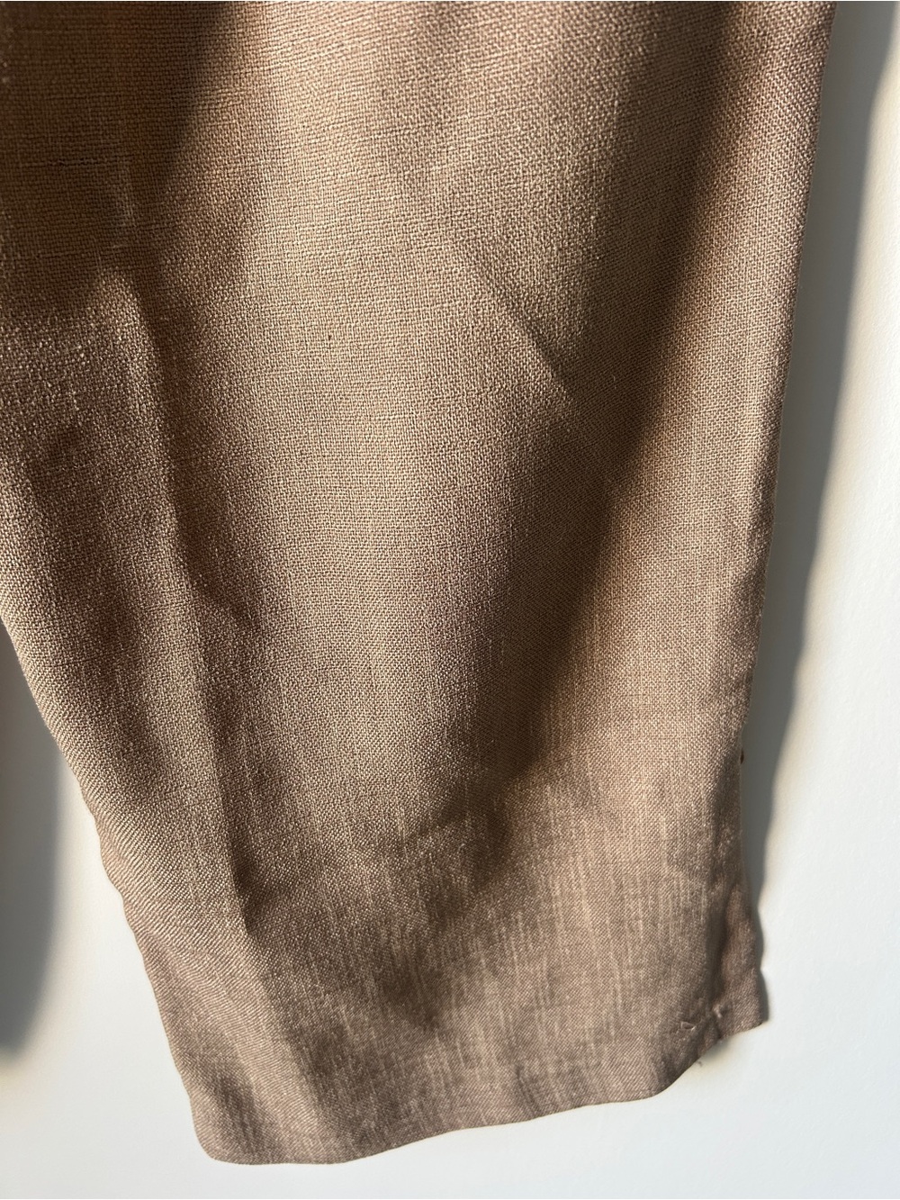 Men's Casual Brown Linen-Blend Pants - Picture 8 of 8